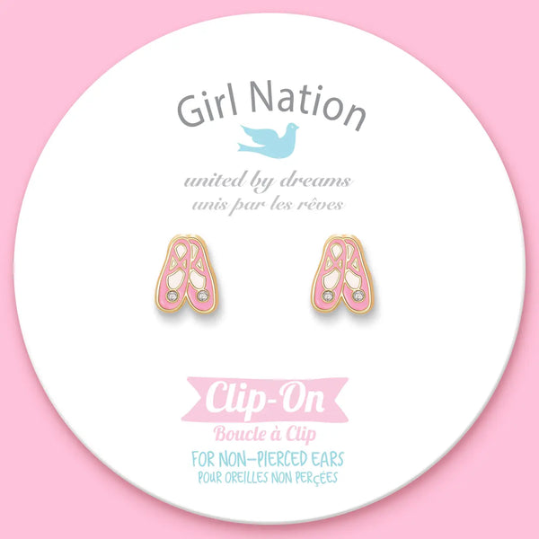 CLIP-ON Cutie Earrings - Ballet Slippers