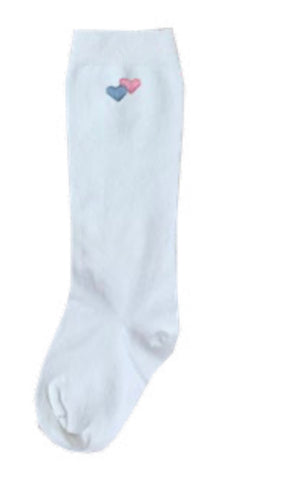Knee High Socks - Pink & Blue Hearts (Infant, Toddler)